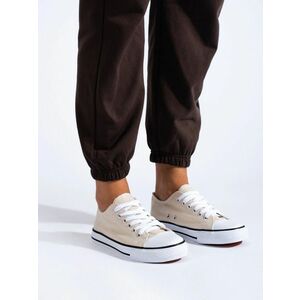 Adidași moderni bej pentru femei fără toc imagine