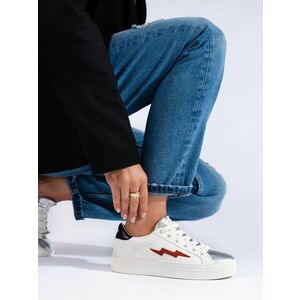 Adidași moderni pentru femei albe fără toc imagine