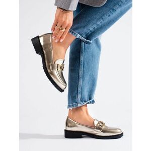 Mocasini de lux cu platformă aurie pentru femei imagine