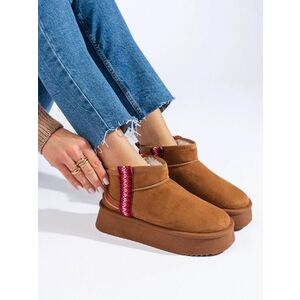 Cizme de zăpadă trendy pentru femei maro pe platformă imagine