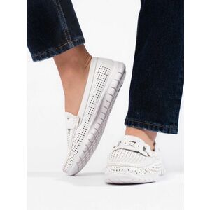 Pantofi de damă fără tocuri de culoare albă originală pentru femei imagine