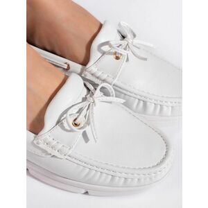 Pantofi de damă albi de designer fără toc pentru femei imagine