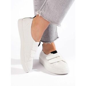 Adidași confortabili pentru femei alb fără toc imagine