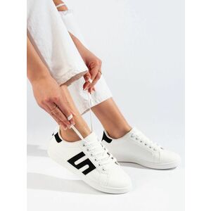 Adidași trendy pentru femei albe fără toc imagine
