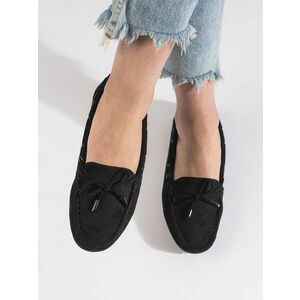Mocasini negri originali pentru femei fără toc imagine