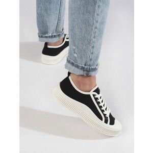 Adidași negri originali pentru femei fără toc imagine
