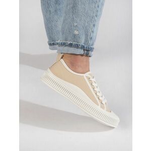 Adidași trendy pentru femei de culoare bej fără toc imagine