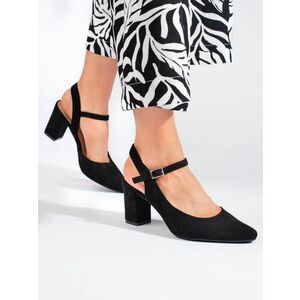 Pantofi de damă negri trendy cu toc lat imagine