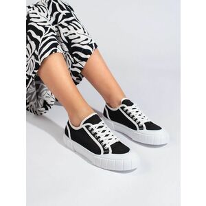 Adidași negri confortabili pentru femei fără toc imagine