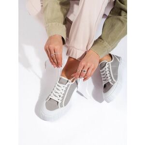 Frumoși adidași gri de damă fără toc imagine
