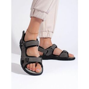 Sandale de designer pentru femei gri cu toc plat imagine
