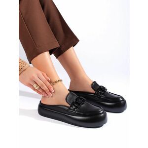 Șosete de designer cu toc plat negru pentru femei imagine