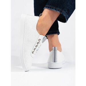 Adidași albi interesanți pentru femei fără toc imagine