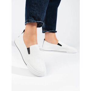 Adidași albi eleganți pentru femei fără toc imagine