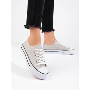 Adidași gri moderni pentru femei fără toc imagine