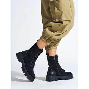 Botine negre la modă pentru femei pe platformă imagine