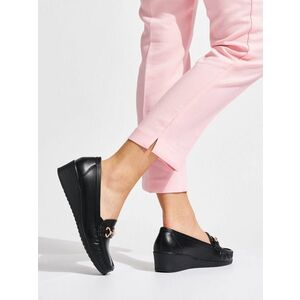 Mocasini negri exclusivi pentru femei pe pană imagine