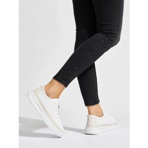 Frumoși adidași cu platformă albă pentru femei imagine