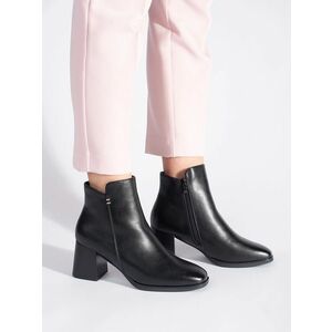 Botine negre pentru femei, la modă, pe un toc lat imagine