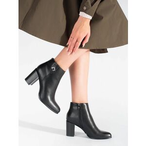 Botine moderne pentru femei, negre, pe toc plat imagine