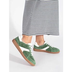 Adidași cu toc plat verzi interesanți pentru femei imagine