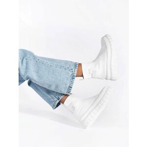 Designer adidași alb doamnelor fără toc imagine