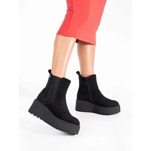Botine confortabile pentru femei negre pe cuantă imagine