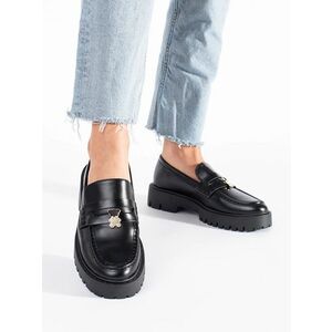 Mocasini cu platformă la modă pentru femei de culoare neagră imagine