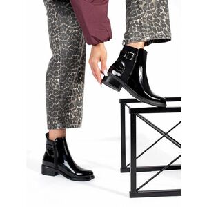Botine negre excelente pentru femei cu toc lat imagine