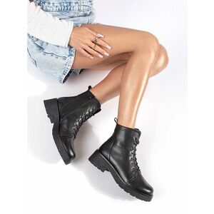 Botine confortabile cu platformă neagră pentru femei imagine