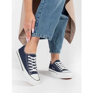 Adidași eleganți pentru femei albastru închis pe platformă imagine