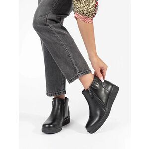 Botine negre excelente pentru femei cu toc plat imagine