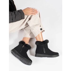 Botine negre practice pentru femei fără toc imagine