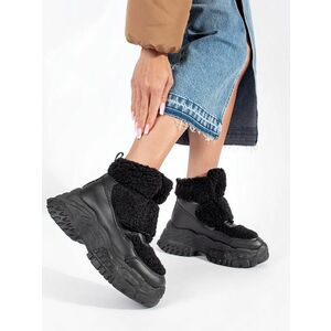 Cizme de zăpadă pentru femei la modă negru pe platformă imagine