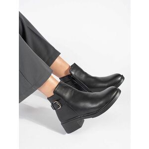 Botine negre excelente pentru femei cu toc lat imagine