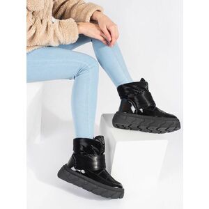 Cizme de zăpadă negre la modă pentru femei pe platformă imagine