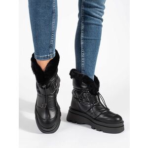 Frumoase snowshoes platformă neagră pentru femei imagine