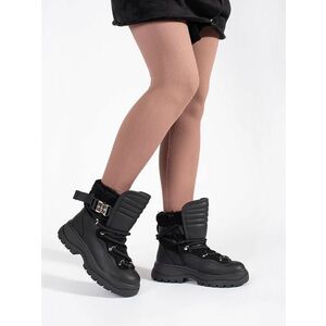 Snowshoes confortabile pentru femei negre cu platformă imagine