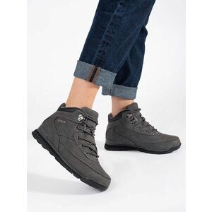 Nisa femei trekking pantofi gri pe călcâi plat imagine
