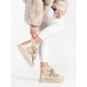Pantofi de zăpadă eleganți, bej deschis, pentru femei imagine