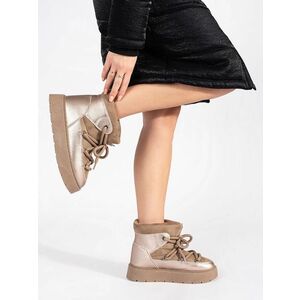 Snowshoes confortabile cu platformă bej pentru femei imagine