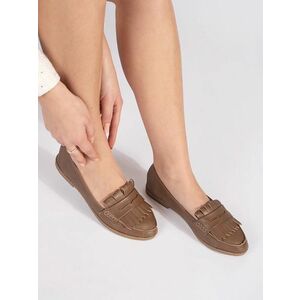 Mocasini maro confortabili pentru femei fără toc imagine