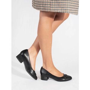 Pantofi de damă trendy negri cu toc lat imagine