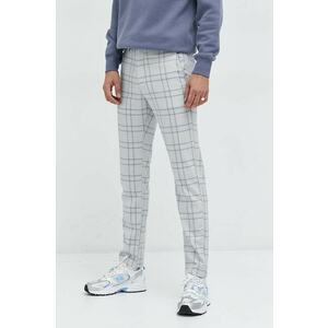 Hollister Co. pantaloni barbati, culoarea gri, cu fason chinos imagine