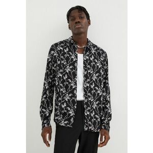 The Kooples camasa barbati, culoarea negru, cu guler clasic, regular imagine