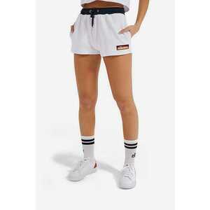 Ellesse pantaloni scurți Tang femei, culoarea alb, cu imprimeu, medium waist SGI11073-WHITE imagine