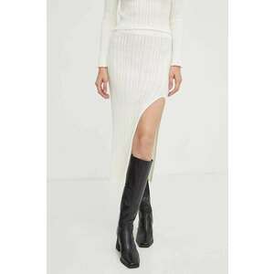 Alohas fusta culoarea bej, midi, creion imagine