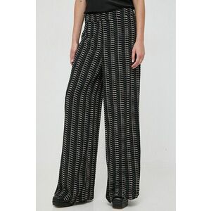 Notes du Nord pantaloni femei, culoarea negru, lat, high waist imagine