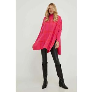 Answear Lab pulover din amestec de lana femei, culoarea roz, cu turtleneck imagine