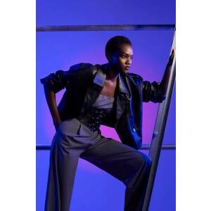 Answear Lab geaca femei, culoarea negru, de tranzitie imagine
